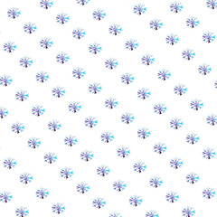 Seamless pattern with watercolor snowflakes. Winter design for wallpaper, wrapping paper, kids, fabric, textile, card. New Year and Christmas print.
