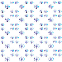 Seamless pattern with watercolor snowflakes. Winter design for textile, fabric, kids, wrapping paper, wallpaper, card, poster. New Year and Christmas print.