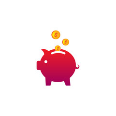 Piggybank icon in trendy flat design