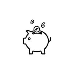 Piggybank icon in trendy flat design