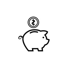 Piggybank icon in trendy flat design
