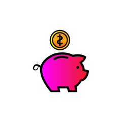Piggybank icon in trendy flat design
