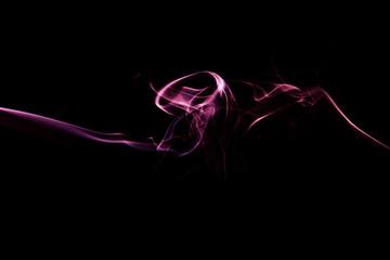 Fond texture abstrait fumée colorée rose sur fond noir