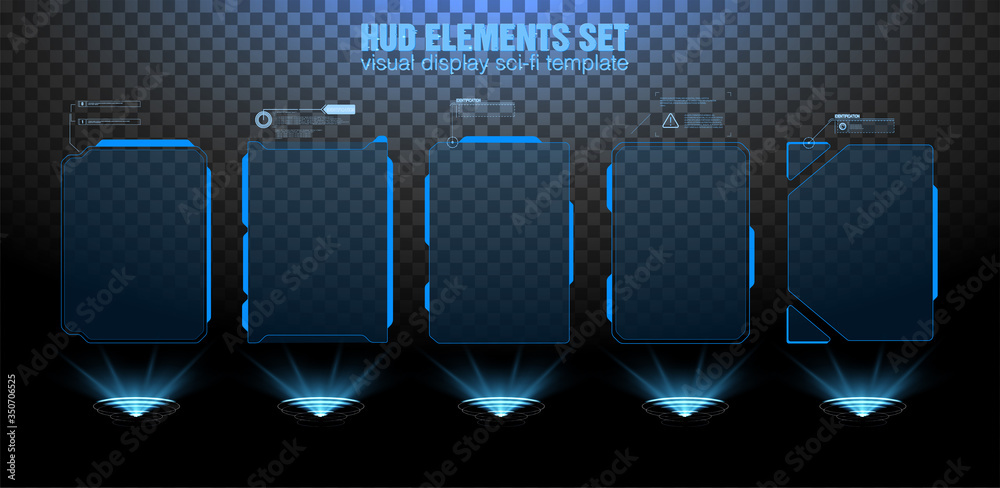 Fototapete futuristic vector hud interface screen design. digital callouts titles. hud ui gui futuristic user i