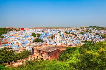 Jodhpur city aerial panoramic view, India