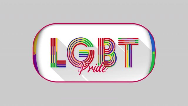 LGBT Pride - Animated tile on a white background. Rainbow colored lines forms the tilte suitable for Gay events, parades or festival