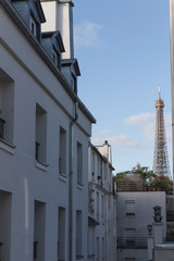 Fototapeta na wymiar View of the Eiffel Tower from a Parisian studio