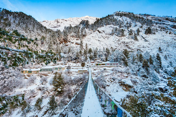 Bridge in Everest region in Nepal