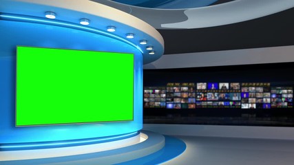 Blue Studio Blue Backdrop News Studio The Perfect Backdrop For Any Green Screen Or Chroma Key Video Or Photo Production Breaking News 3d Rendering Wall Mural Vachom