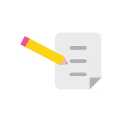 document and pencil icon, flat style