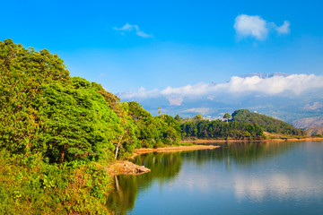 Fototapeta na wymiar Dam lake near Munnar, India