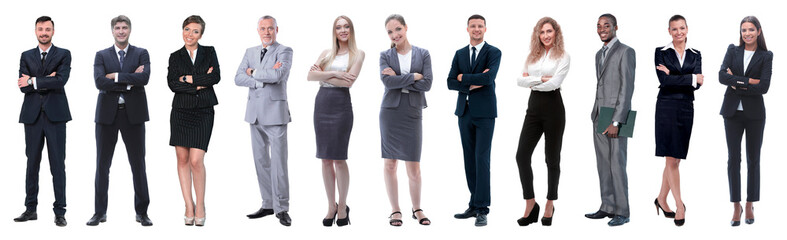 Large group of business people. Isolated over white.