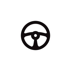 Steering wheel icon. Direction, movement guide sign.