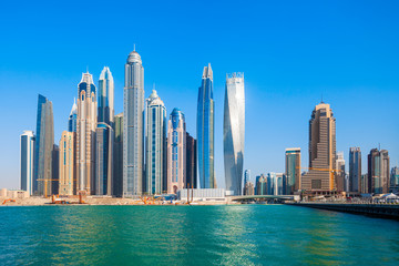 Naklejka na ściany i meble Dubai Marina district in Dubai, UAE