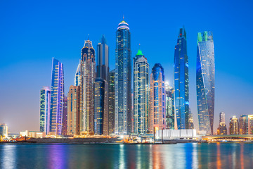 Plakat Dubai Marina district in Dubai, UAE