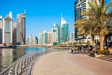 Crédence de cuisine en verre imprimé Dubai Dubai Marina district in Dubai, UAE