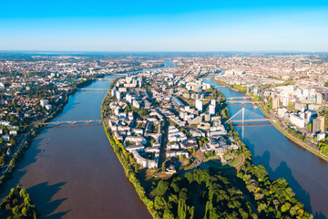 Nantes aerial panoramic view, France