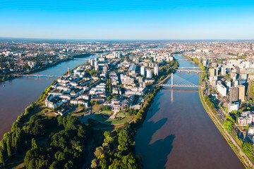 Naklejka premium Nantes aerial panoramic view, France