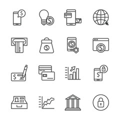 bundle of payment on line set icons