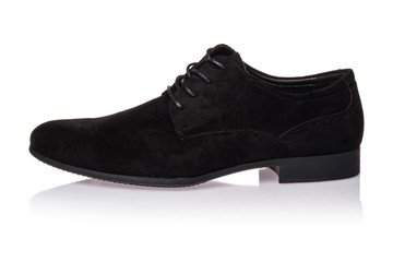 Men's leather shoes with rubber soles and laces