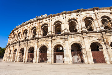 Fototapeta premium Nimes Arena aerial view, France