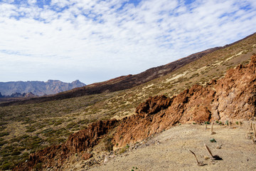 view from the observation deck beautiful landscape Teide Tenerife volcano, Canary Islands, Spain