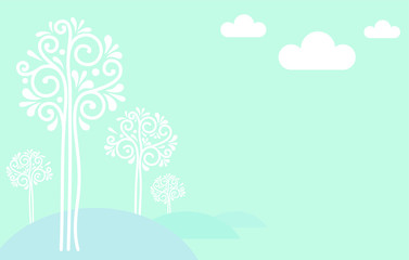 tree style with leaf , vector illustration