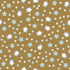 Stars seamless pattern brown