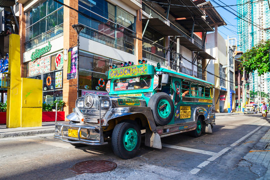 Jeepneys Public Transport In Manila, Philippines