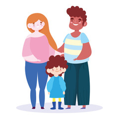 Mother father and daughter vector design