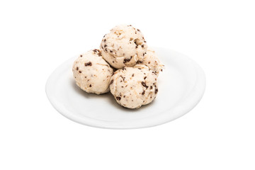 Chocolate chip ice cream. Organic fruit ice cream scoops,  natural fruit colors. Tr - dondurma