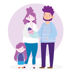 Mother father baby and daughter vector design