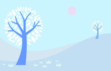 tree style with leaf , vector illustration