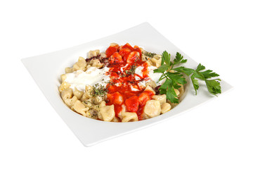 Ravioli - Turkish ravioli with tomato sauce
