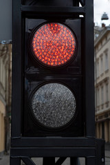 Red color traffic light. Traffic light wallpaper.