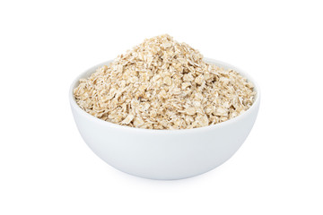 Oats, oats in white bowl, on white background (Tr- yulaf)
