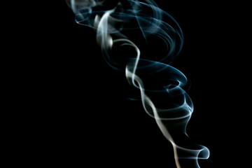 Movement of abstract smoke isolated on black background and texture path.