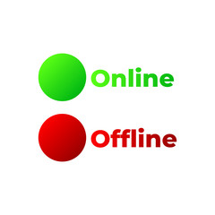 Online and offline Indicators. Panel with green and red indicators