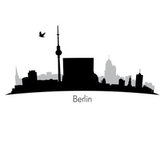 Obraz premium Black vector Berlin silhouette skyline