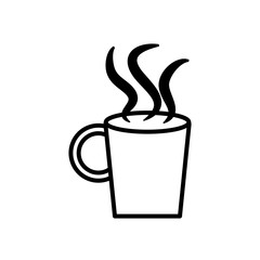 hot coffee mug icon, line style