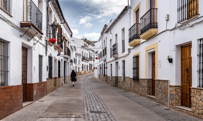 A narrow street in the old town of Ronda Spain