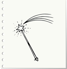 Hand Drawn magic wand doodle