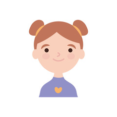 Obraz premium cartoon girl smiling icon, flat style