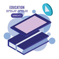 smartphone and books education online tech