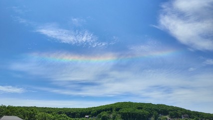 rainbow in the blue sky