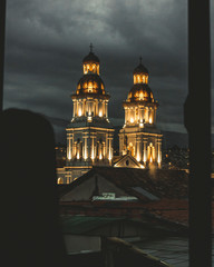 Fototapeta na wymiar night view of a church