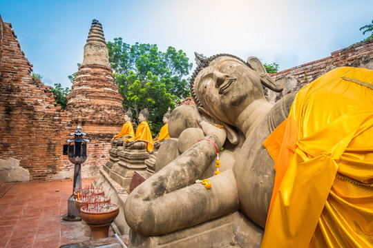 Buddha statue at Wat Phutthaisawan Temple in Ayutthaya, Thailand