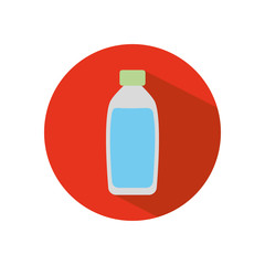 stop the spread concept, water bottle icon, block flat style