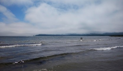 summer thunderclouds over the beach