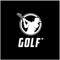 Golfer silhouette logo design